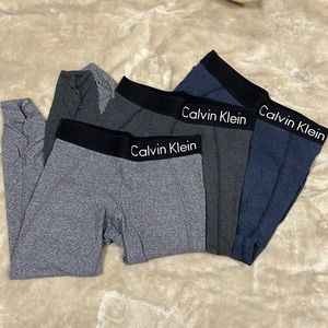 Set of 3-Calvin Klein Performance Cropped Legging Workout Pants